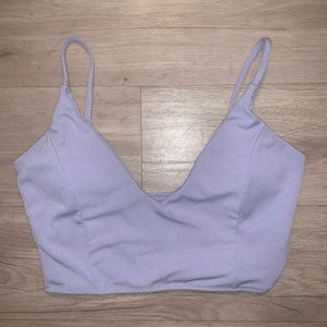 🌺Lavender Ribbed Crop Tank Top ZAFUL